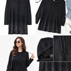Soho-New York &Co.-black hooded tunic sweater